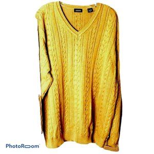 IZOD Men's Sweater‎ Brown V-Neck Pullover Long Sleeve 100% Cotton Size XL